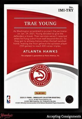 2020-21 Immaculate Collection Milestones Autographs #8 Trae Young AUTO 09/25