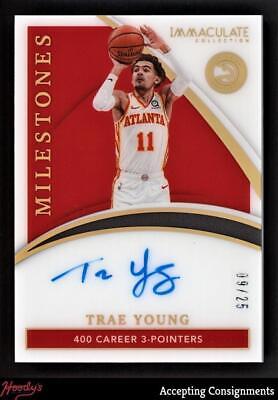 2020-21 Immaculate Collection Milestones Autographs #8 Trae Young AUTO 09/25